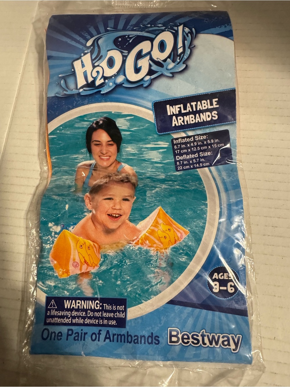 Bestway H2O Go! Kids Inflatable Armbands - Orange Dolphins